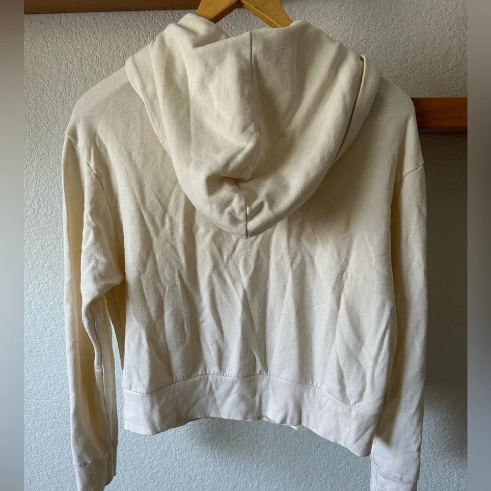 Monrow Matching Set Supersoft Fleece Girlfriend Pull Over Hoodie/Joggers Cream - Picture 4 of 9